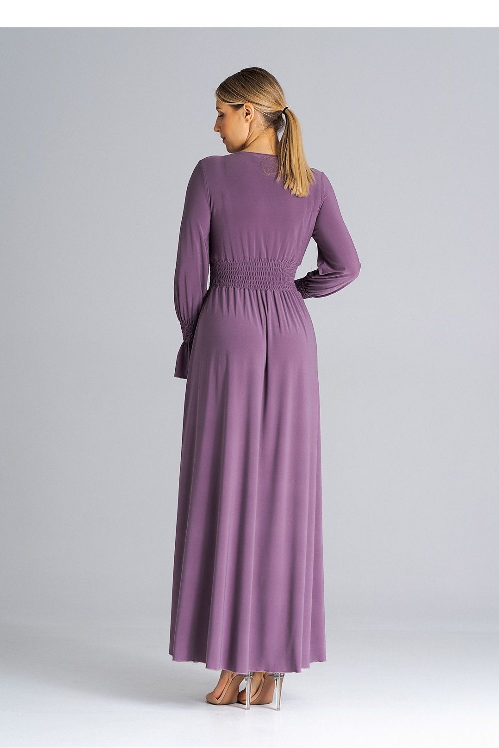 Midi Kleid Damen grün violett elegant Alltag