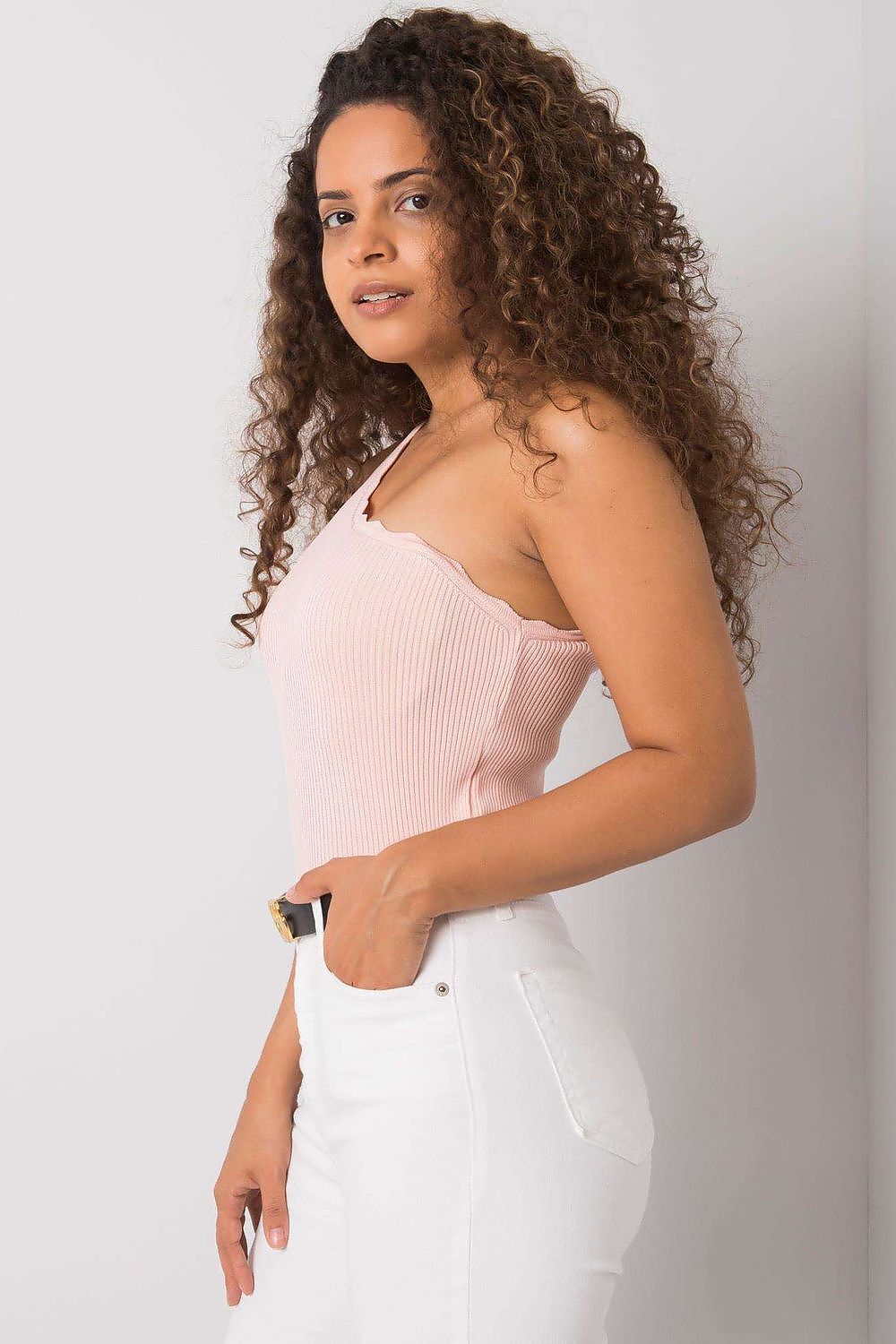 One-Shoulder Crop Top Damen Gerippt – 5 Farben Einheitsgröße