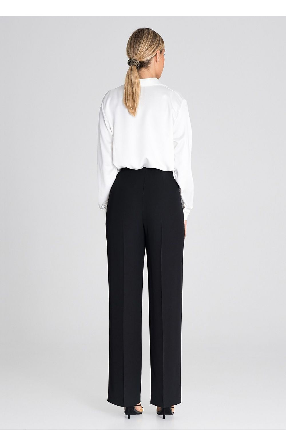 Hose Damen lang elegant orange schwarz