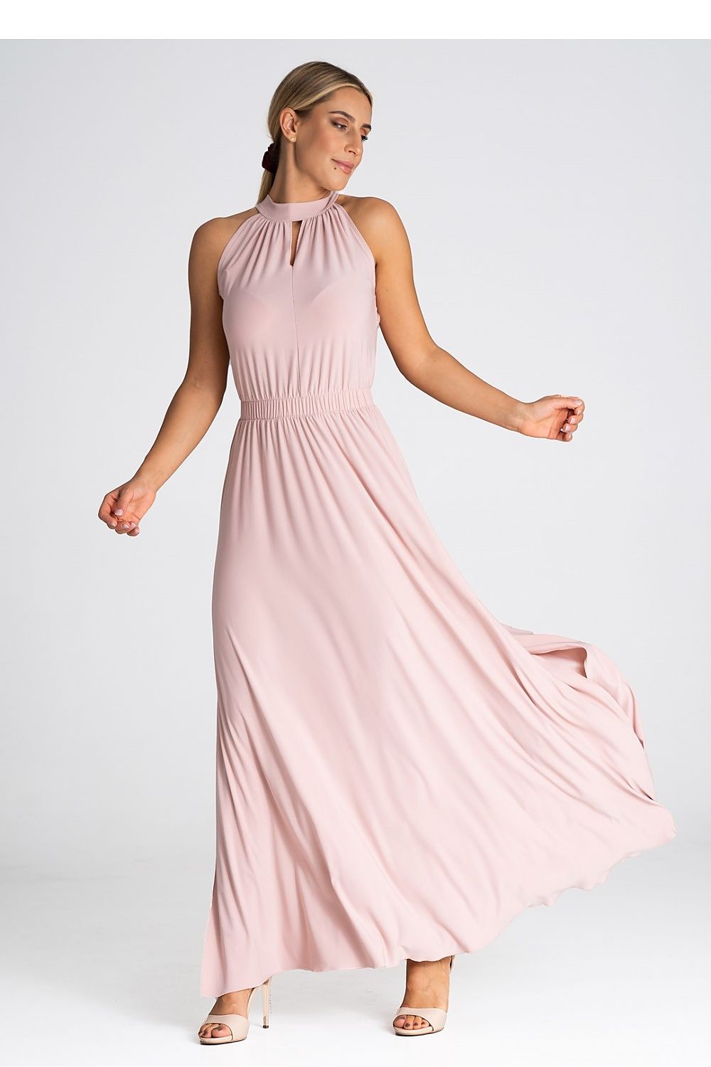 Cocktailkleid Damen rosa festlich figurschmeichelnd