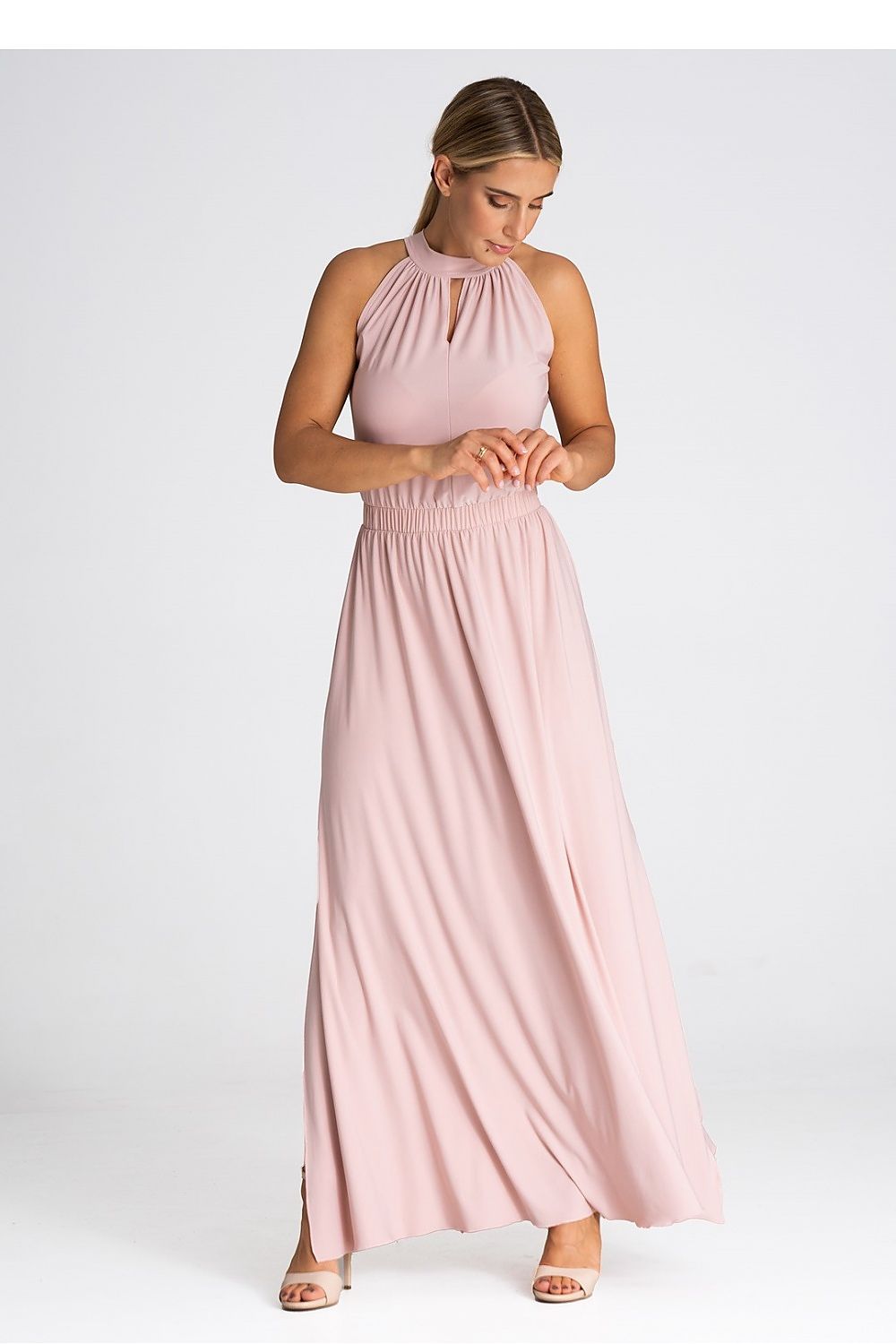 Cocktailkleid Damen rosa festlich figurschmeichelnd