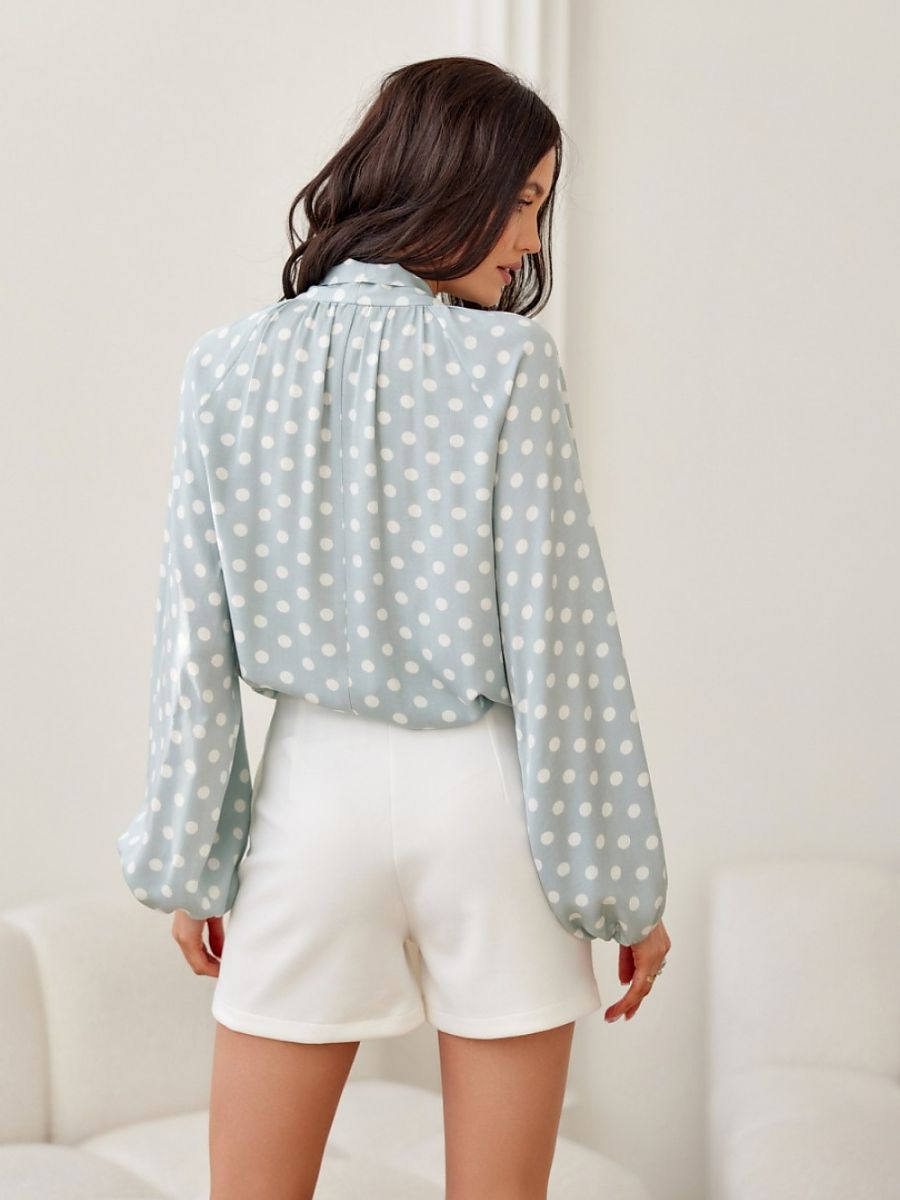 Bluse mit Puffärmeln und Schnürung Damen Elegant