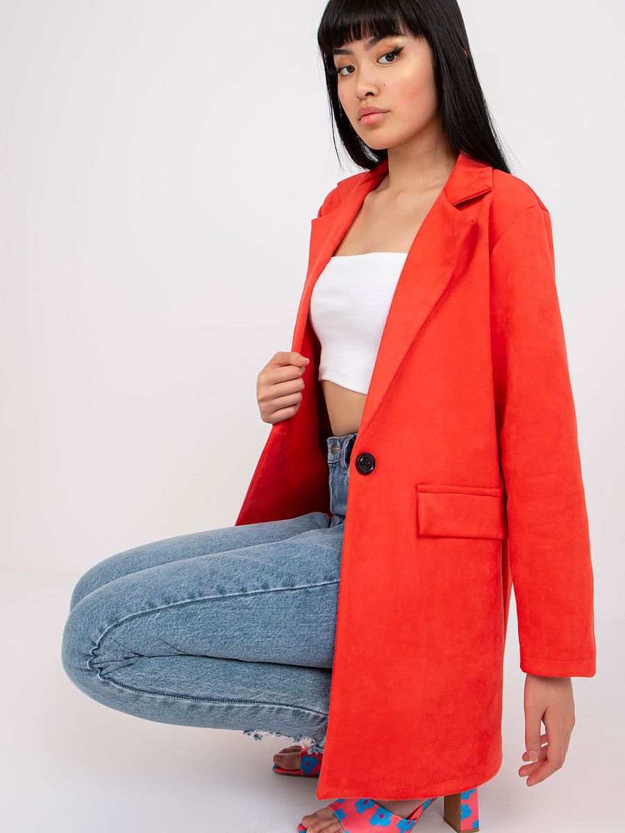 Jacke Wildleder-Optik Reißverschluss - Elegante Bikerjacke