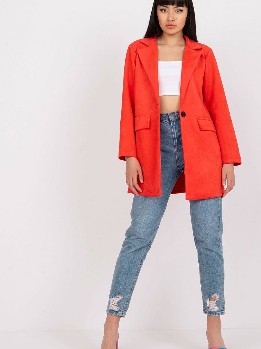 Jacke Wildleder-Optik Reißverschluss - Elegante Bikerjacke