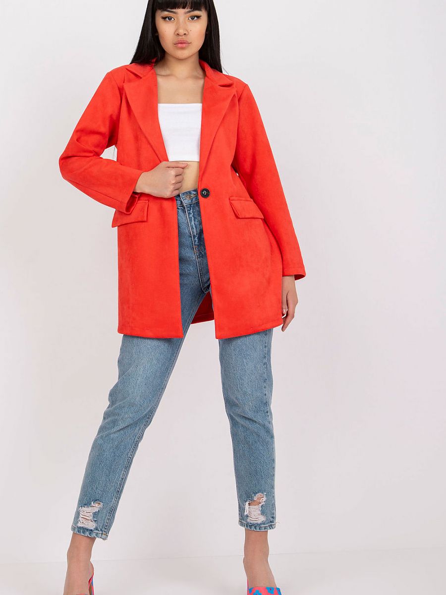 Jacke Wildleder-Optik Reißverschluss - Elegante Bikerjacke