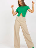 Hose Hohe Taille Lang - Elegante Stoffhose Taschen