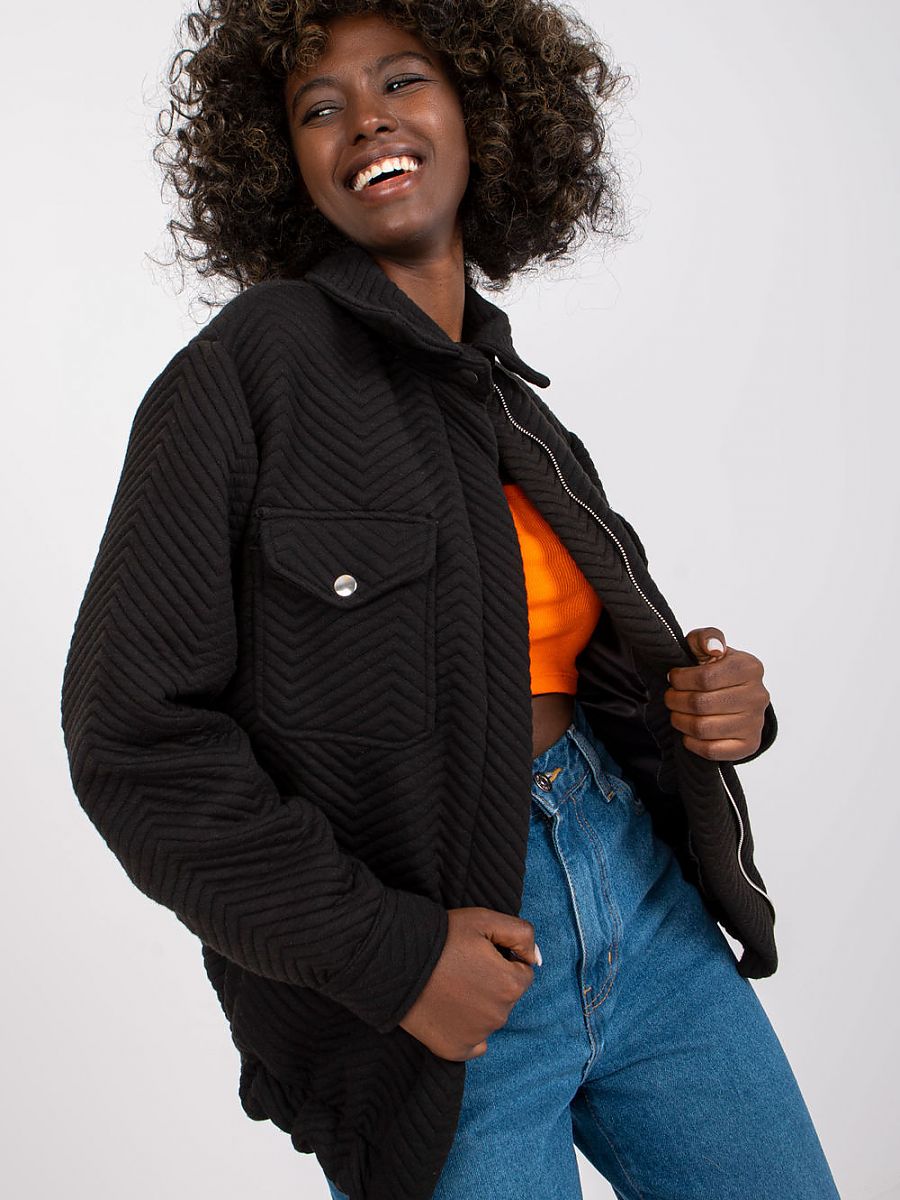 Steppjacke Schwarz Übergang - Leichte Quilted Jacke
